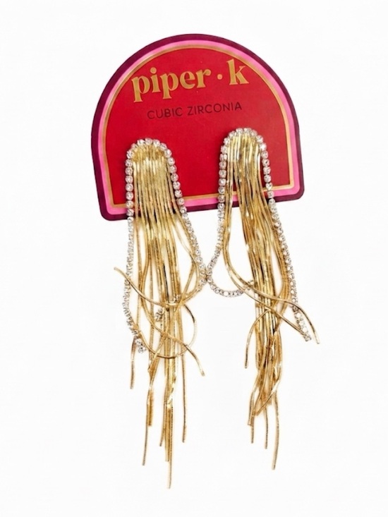 Piper K Jewelry - NWT ⚜️💎⚜️ Piper K Cubic Zirconia Liquid Gold Statement Earrings